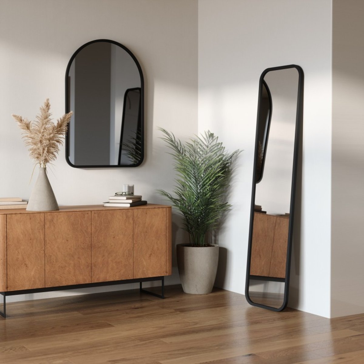Grand miroir à poser au sol  HUB noir, UMBRA