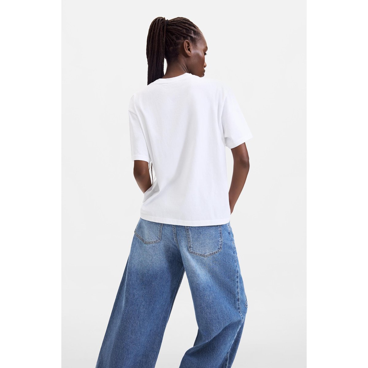 T-shirt imprimé 100 % coton blanc, DESIGUAL