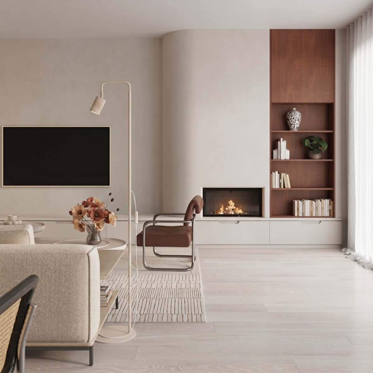 Lampadaire Aluminium Beige GU10 1 KARBON beige, EDEN
