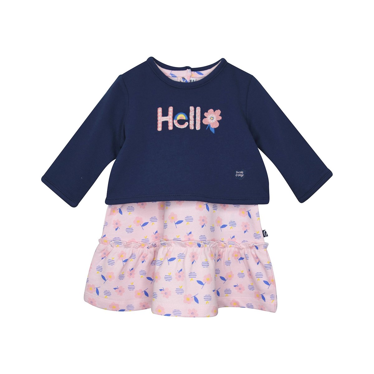 Robe sweat nevra maille bebe bleu, SUCRE D'ORGE