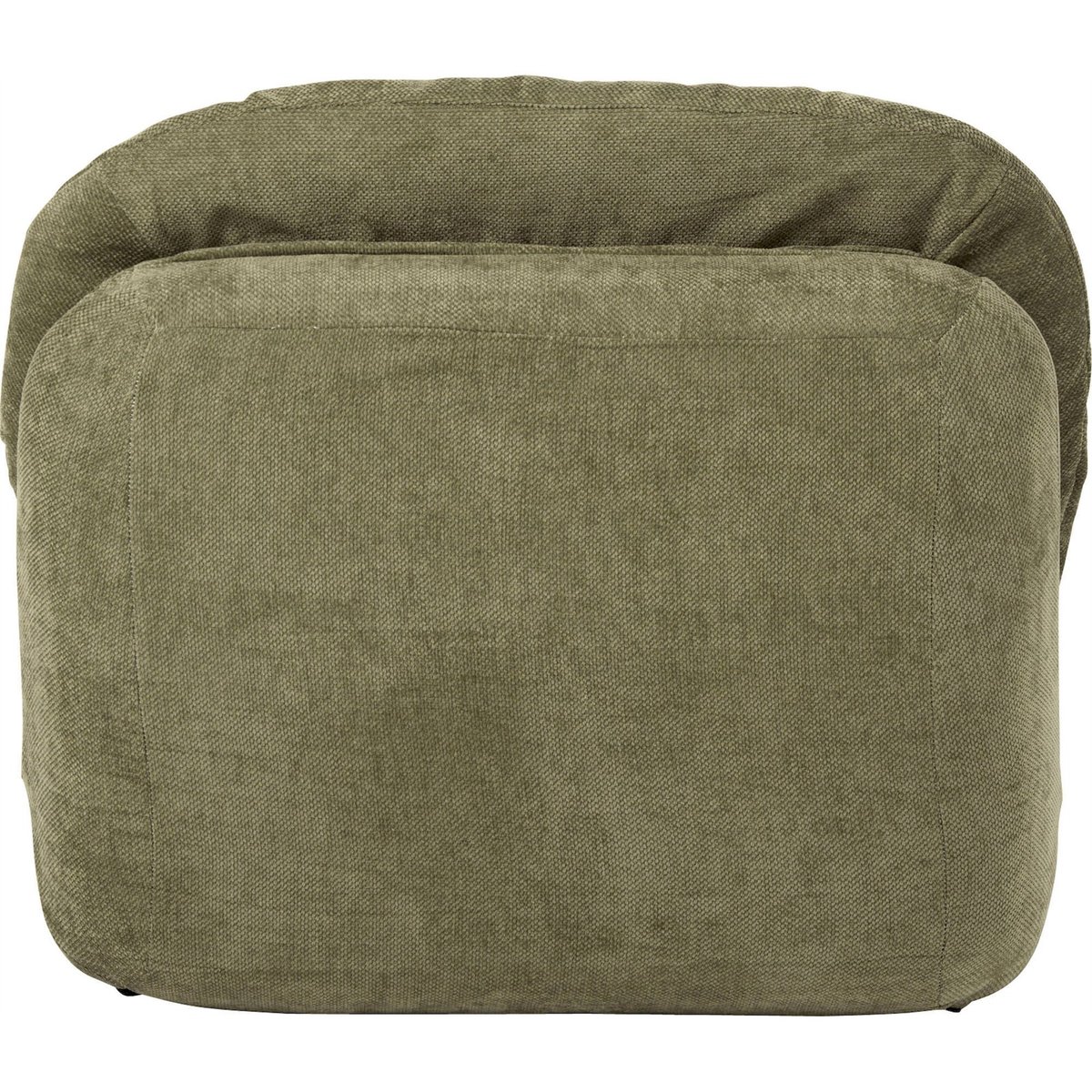 Chaise longue en tissu moelleux vert, RECOLLECTION