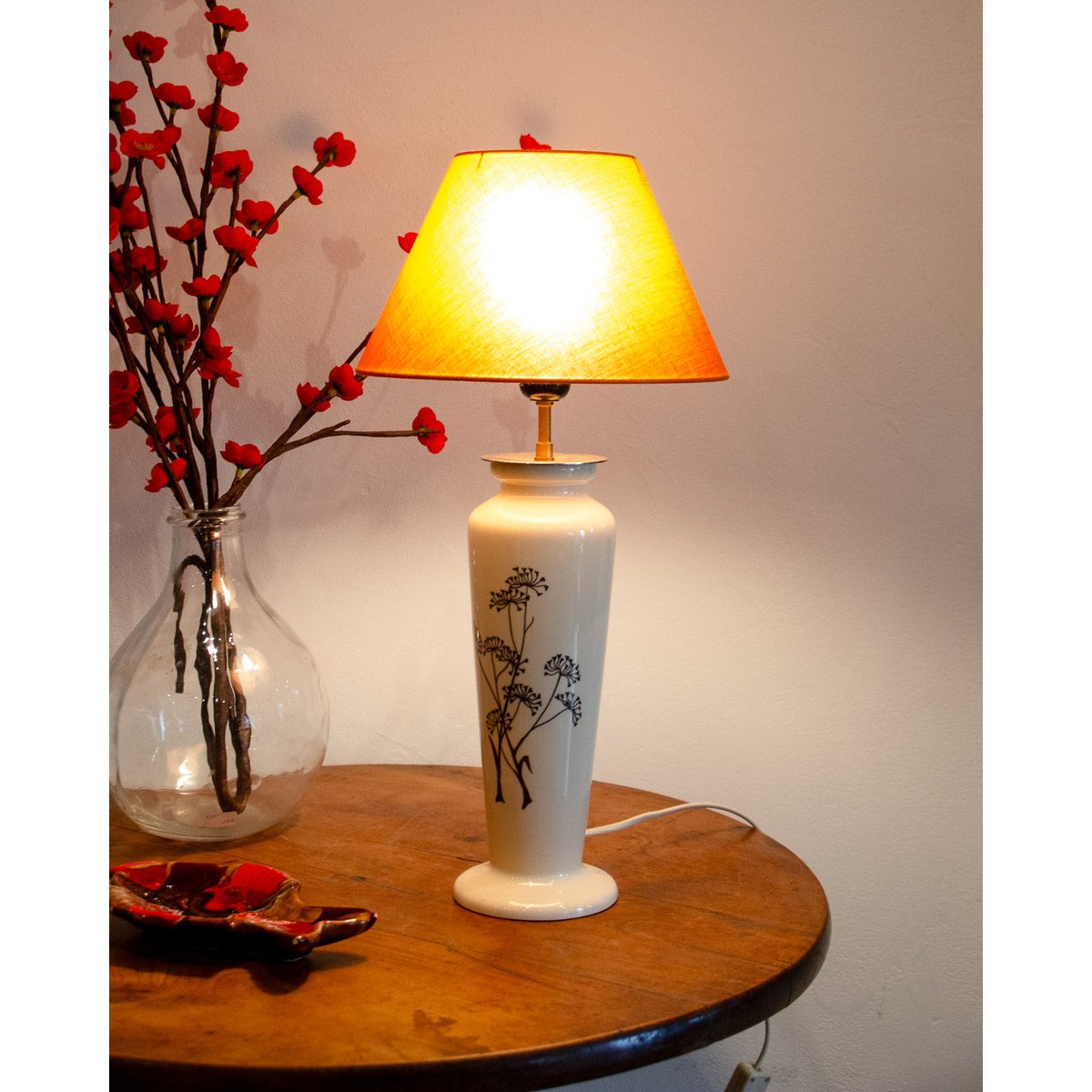 Lampe à poser en céramique Colette N°442 - Bon état blanc, DEBONGOUT
