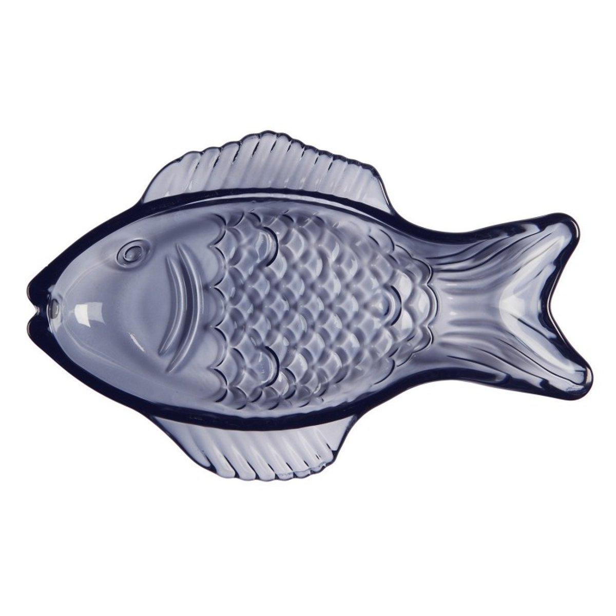 Petite assiette poisson verre bleu marine, IB LAURSEN