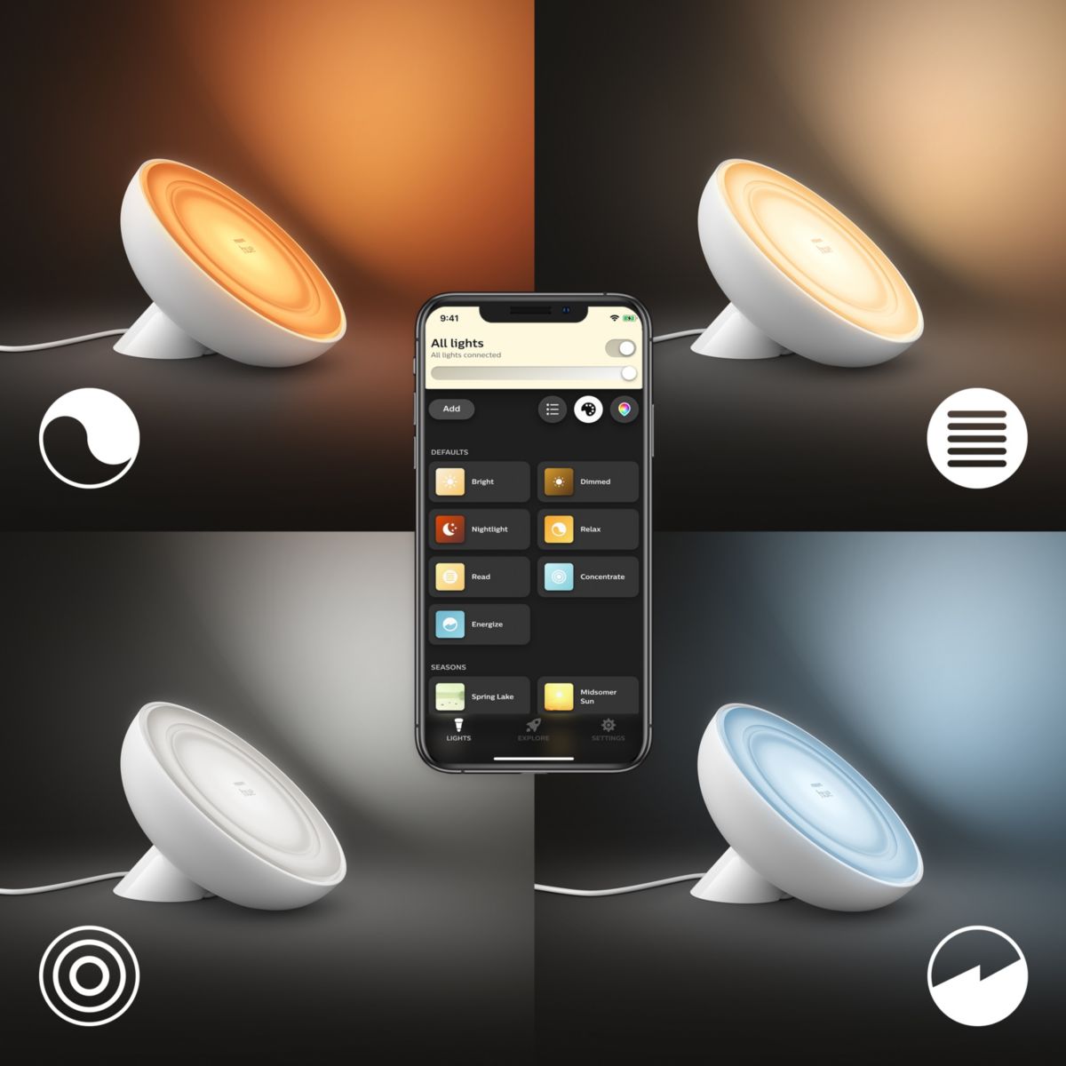 Lampe connectée Bloom White&Color Ambiance couleur unique, PHILIPS HUE