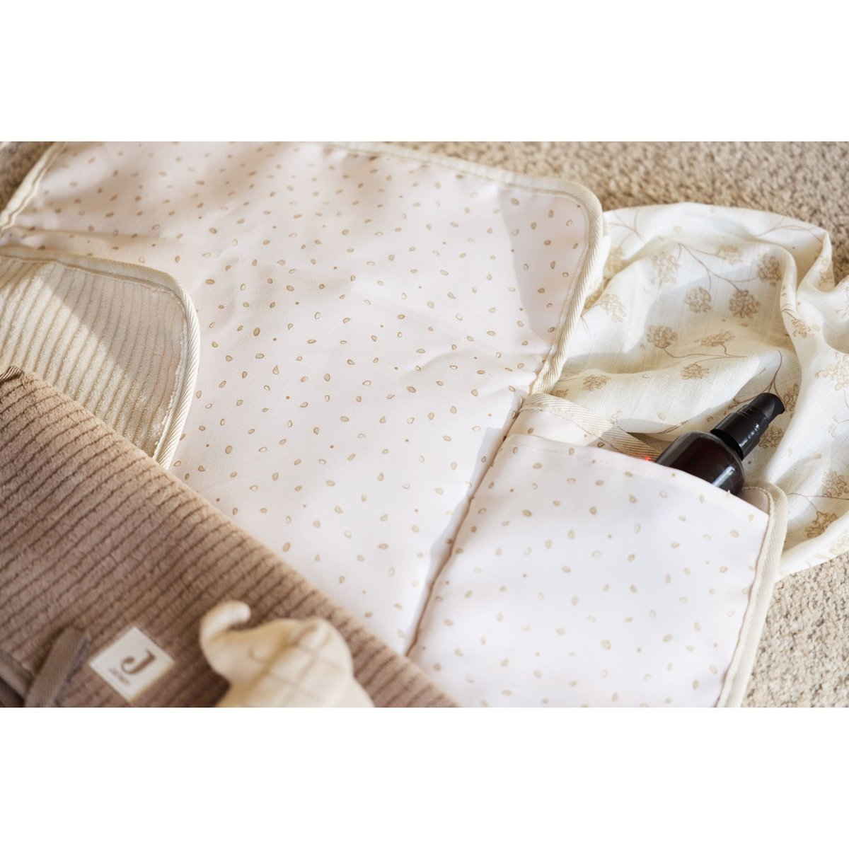 Lot de 3 gants de toilette beige, JOLLEIN