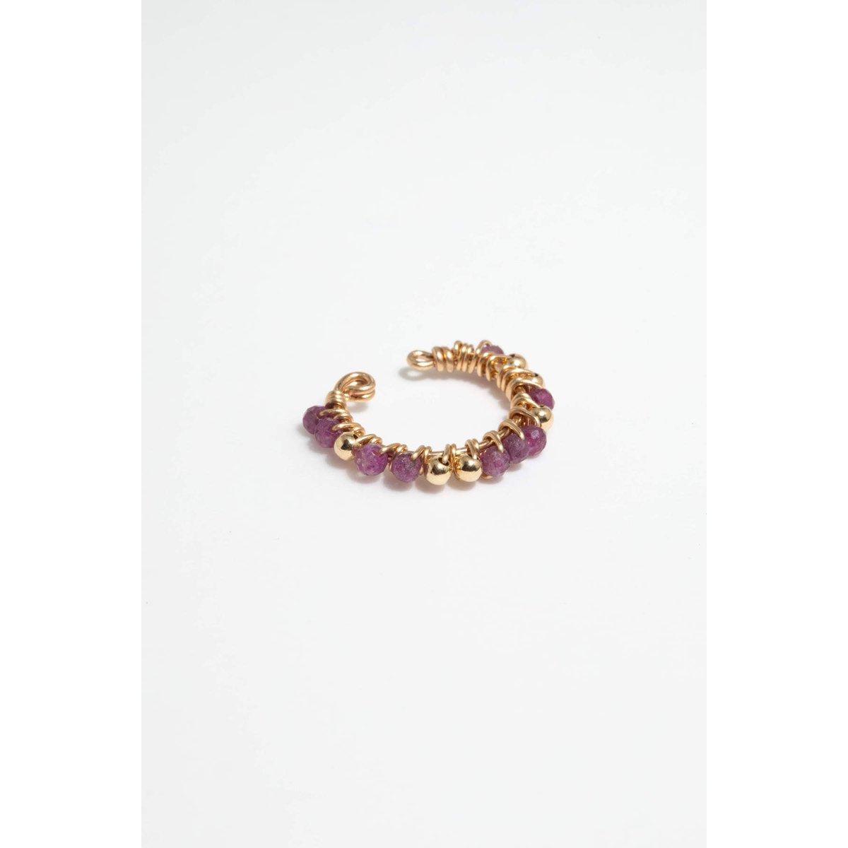 Faux piercing Frida - Rubis argent / tanzanite, YAY PARIS