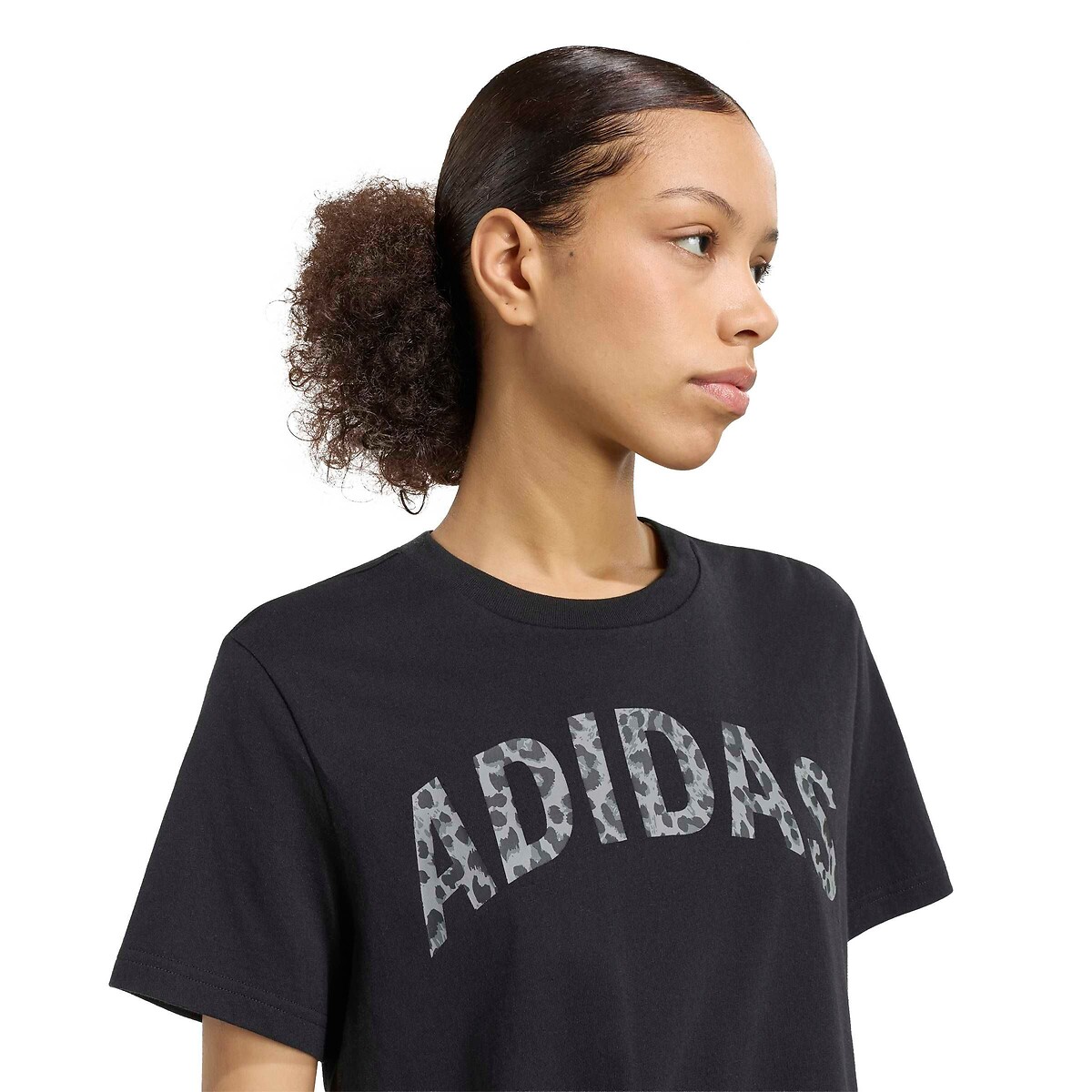 T-shirt manches courtes imprimé léopard noir, ADIDAS SPORTSWEAR