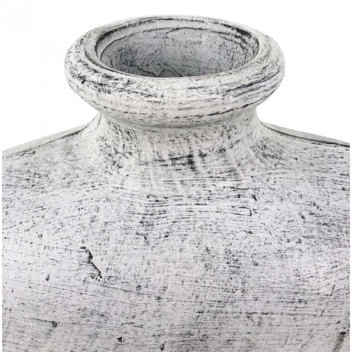 Vase terre cuite gris, DECORATION D’AUTREFOIS