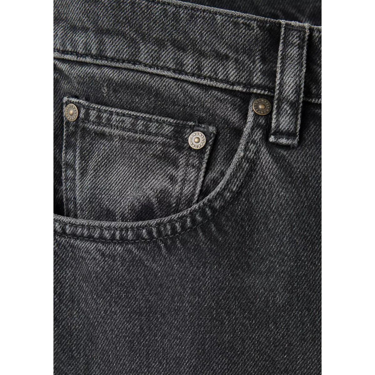 Jean flare regular waist black denim, MANGO