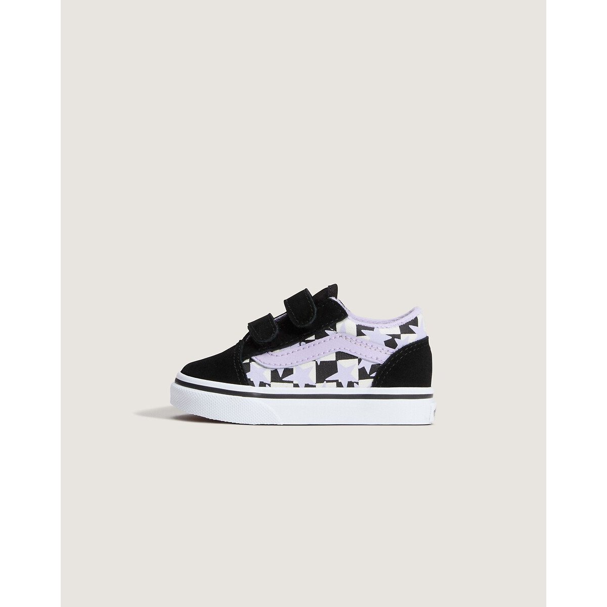 TD Old Skool V low top touch 'n' close trainers black/purple/white, VANS