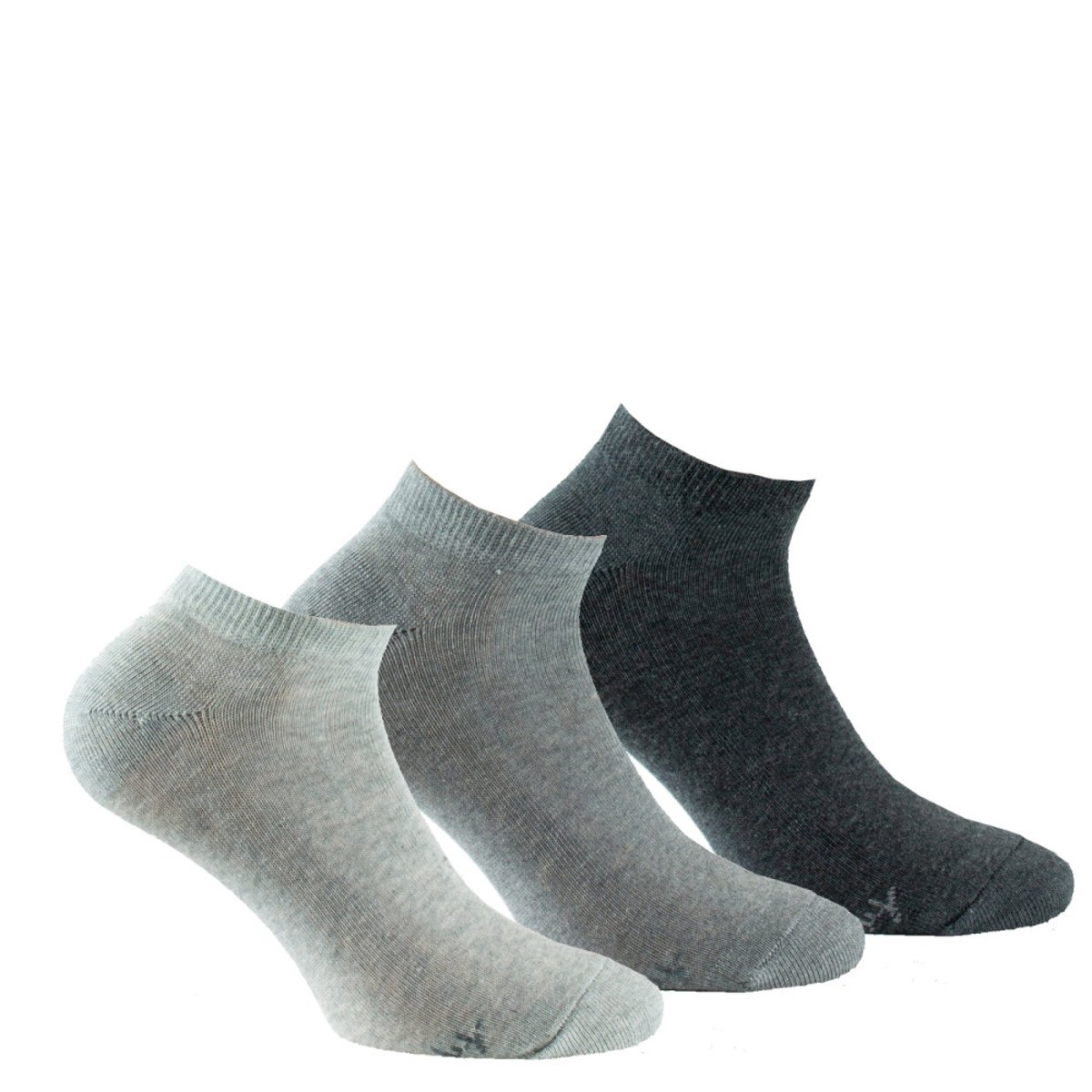 Pack de 3 paires d'invisibles femme en coton jersey gris, KINDY