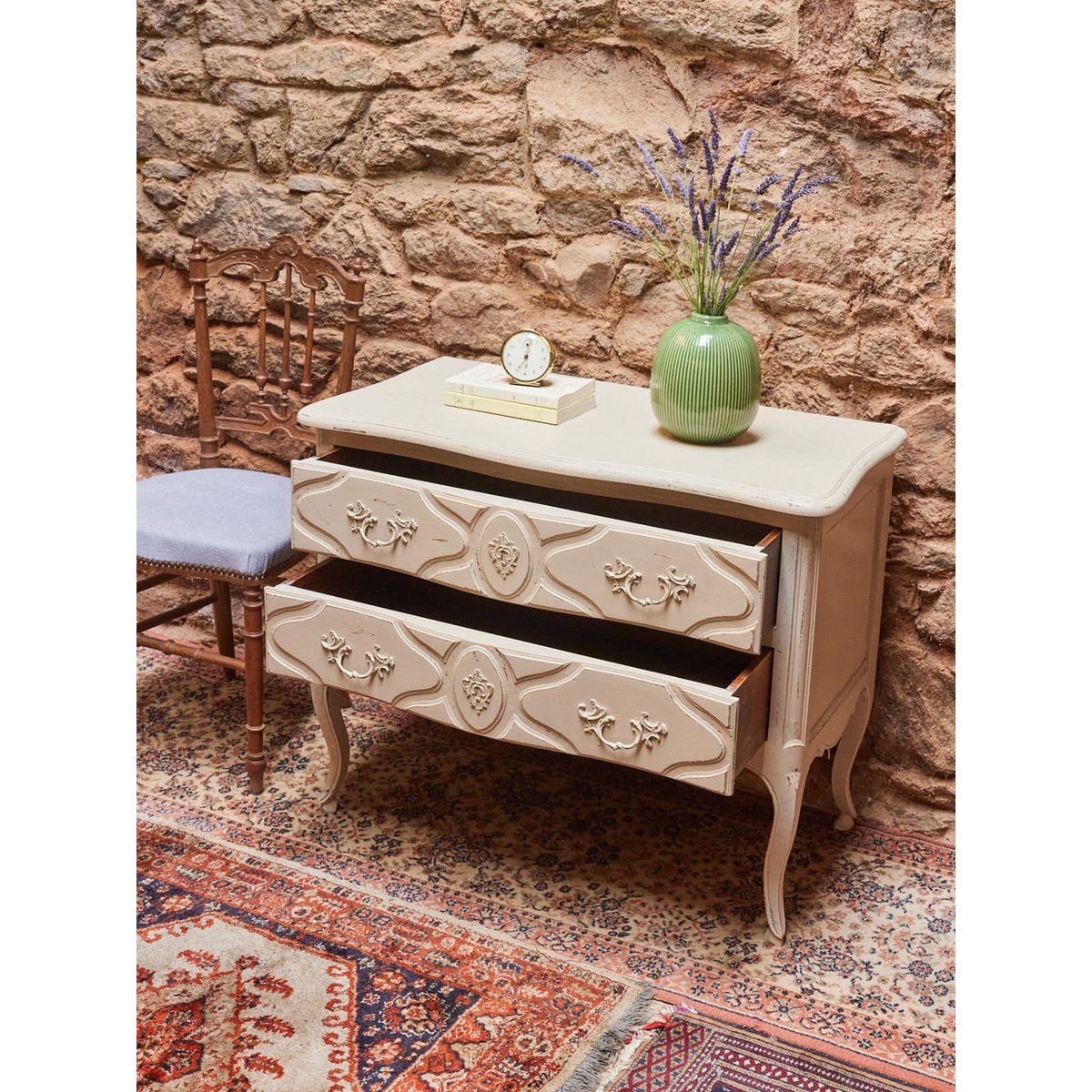 Commode en bois Garance N°673 - Bon état blanc, DEBONGOUT