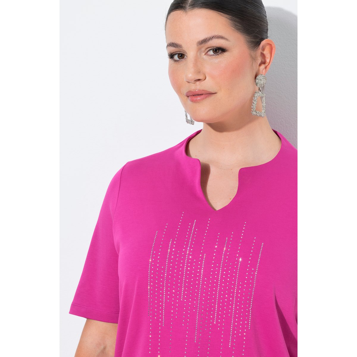 T-shirt en coton Pima orchidée, ULLA POPKEN