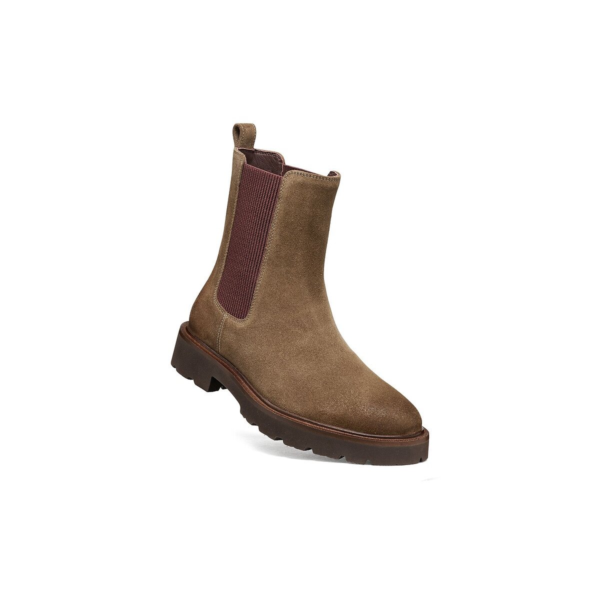 Norize suede Chelsea boots dark taupe, GEOX