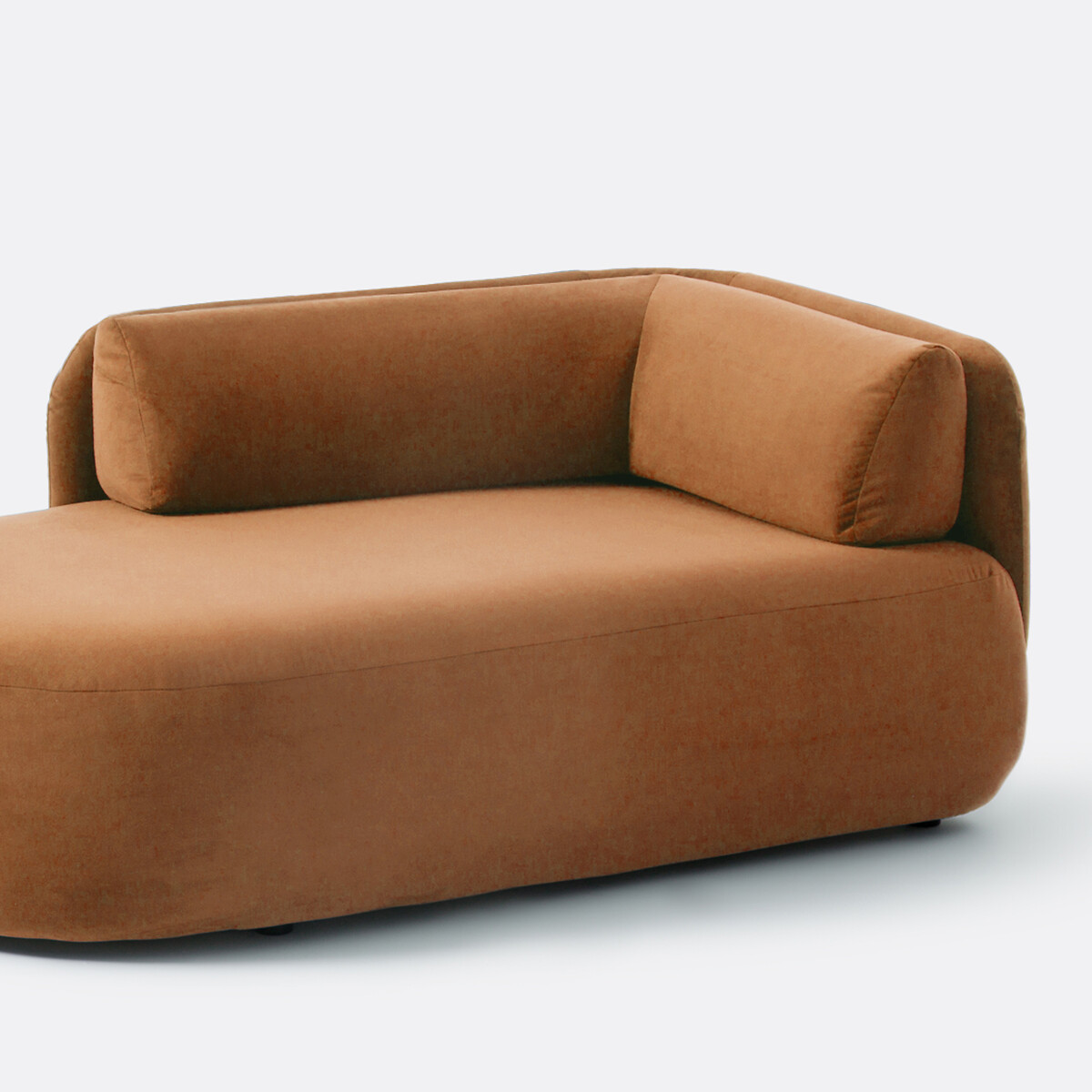 Longchair links, fluweel, Méridiano kaneel, LA REDOUTE INTERIEURS
