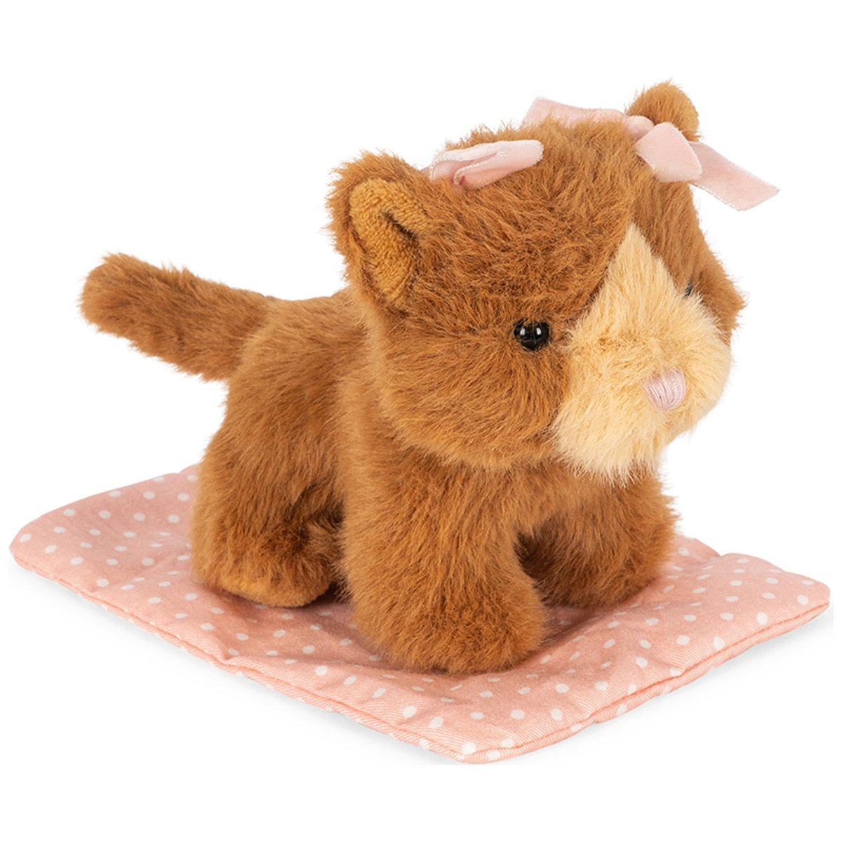 Peluche chat et sa caisse marron, rose, KONGES SLOJD