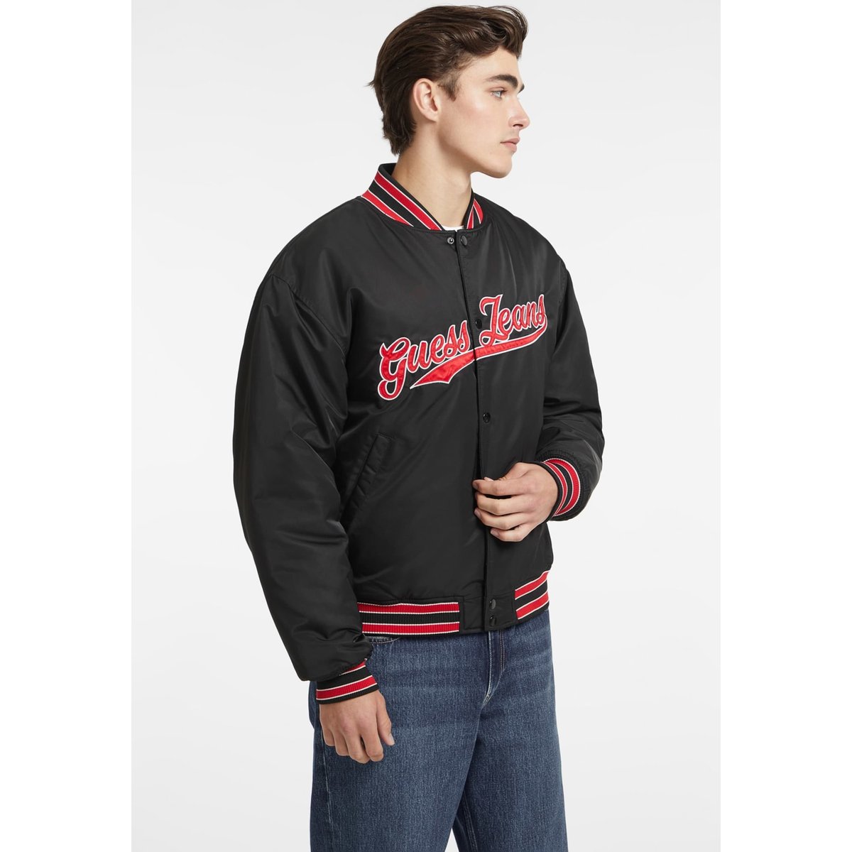 Veste Université Empiècement Lettrage noir, GUESS