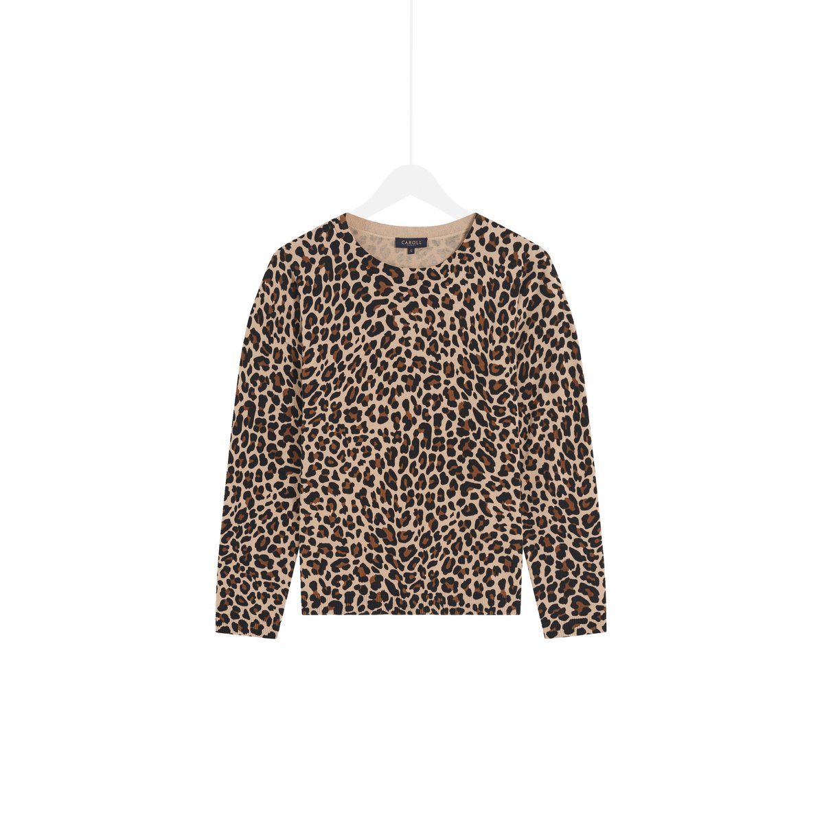 Pull large col rond MADO marron cognac, CAROLL