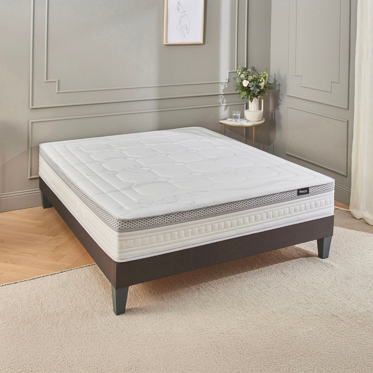 Matelas Hybride 28 cm CONCORDE II - 90x190 cm blanc, BELLECOUR