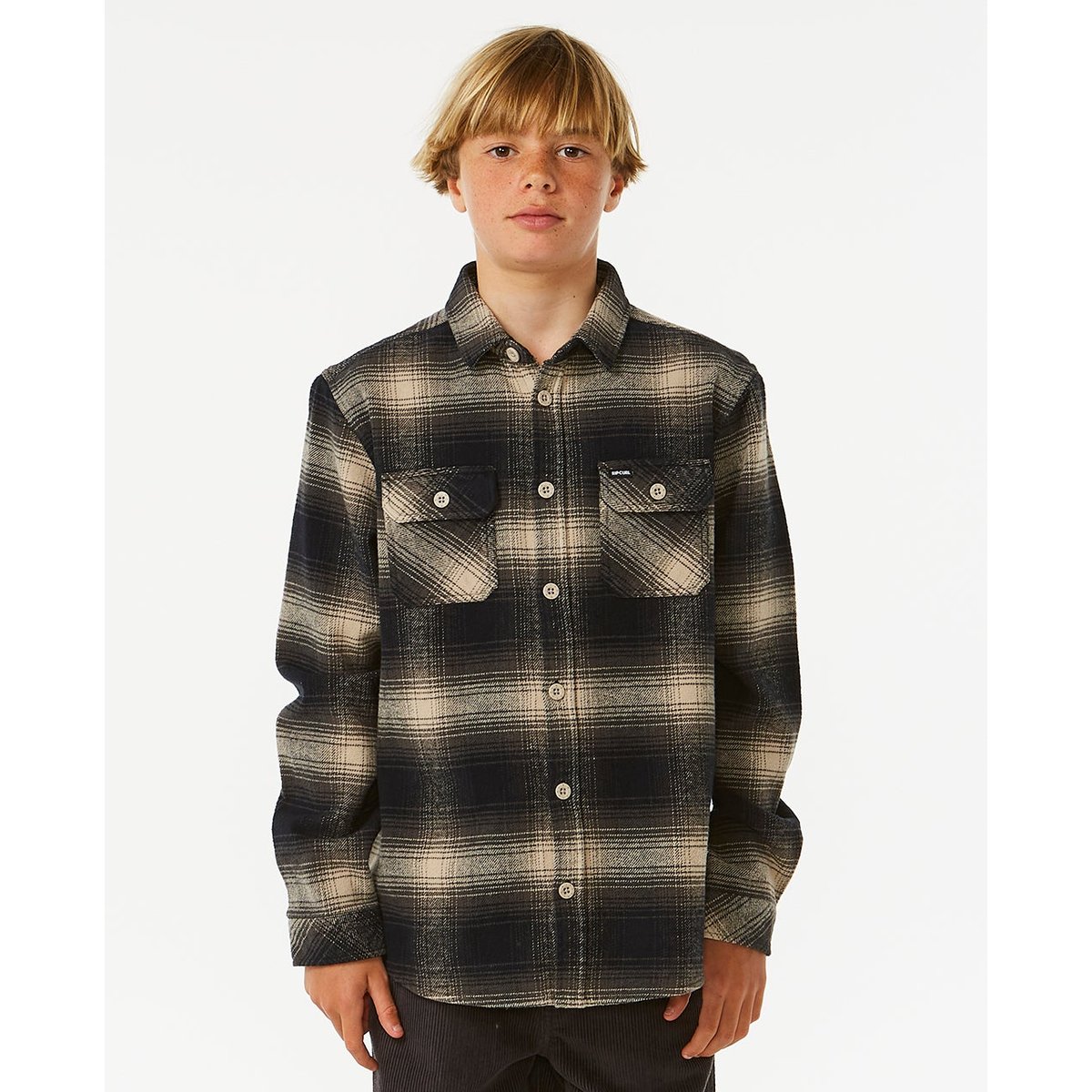 Chemise manches longues en flanelle COUNT taupe, RIP CURL