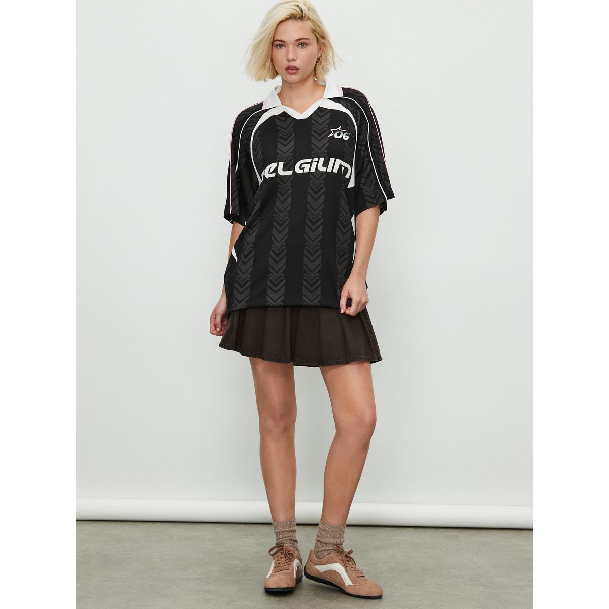 T-shirt de football rétro noir/blanc, NEXT