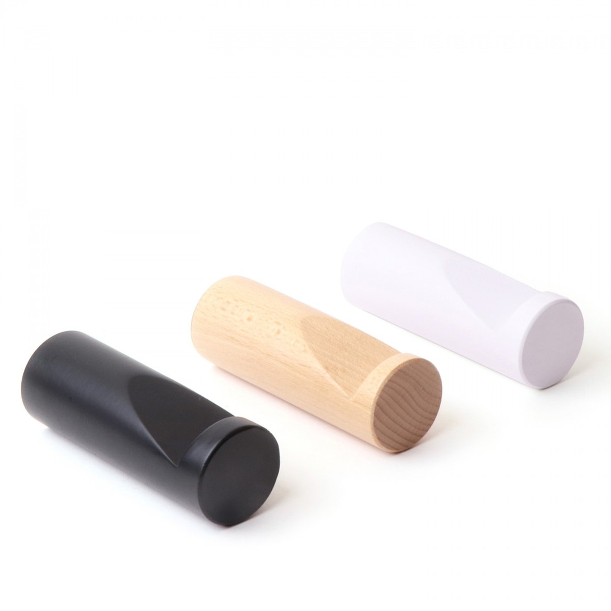 Patère Wook Cylindrique Unie Large Diam 40 X 120 mm blanc, ARCHIV