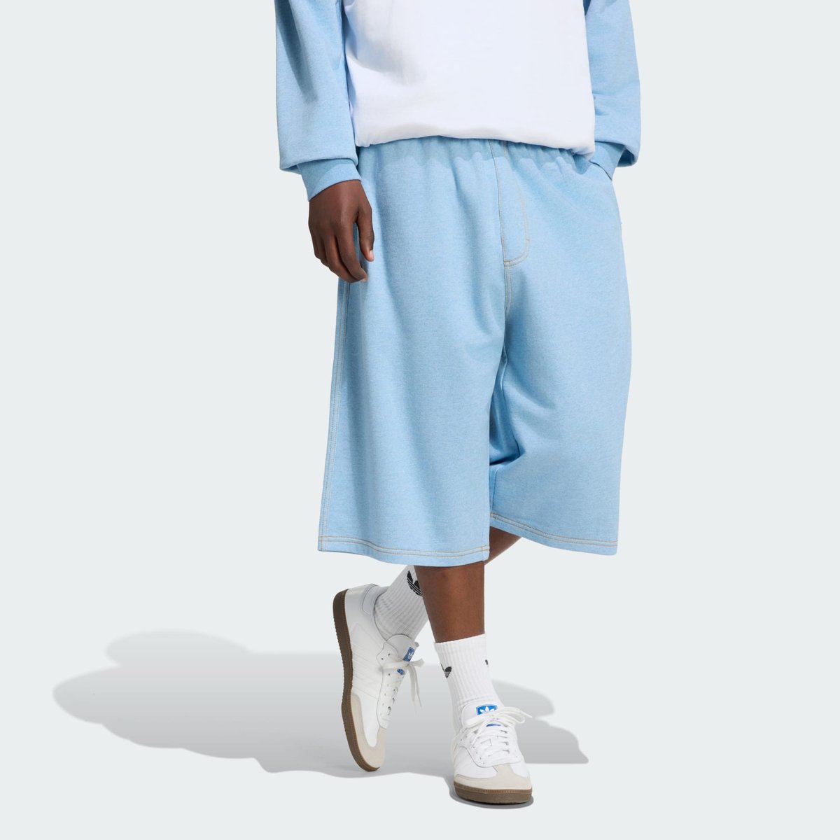 Short French Terry Chiné Trèfle Essentials 35,6 Cm Short French Terry Chiné Trèfle Essentials 35,6 Cm light blue mel, adidas Originals