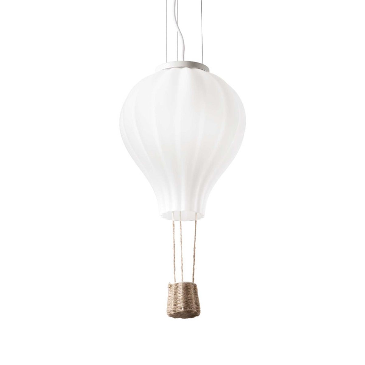 Lustre Enfant En Verre Blanc Montgolfière blanc, MILLUMINE