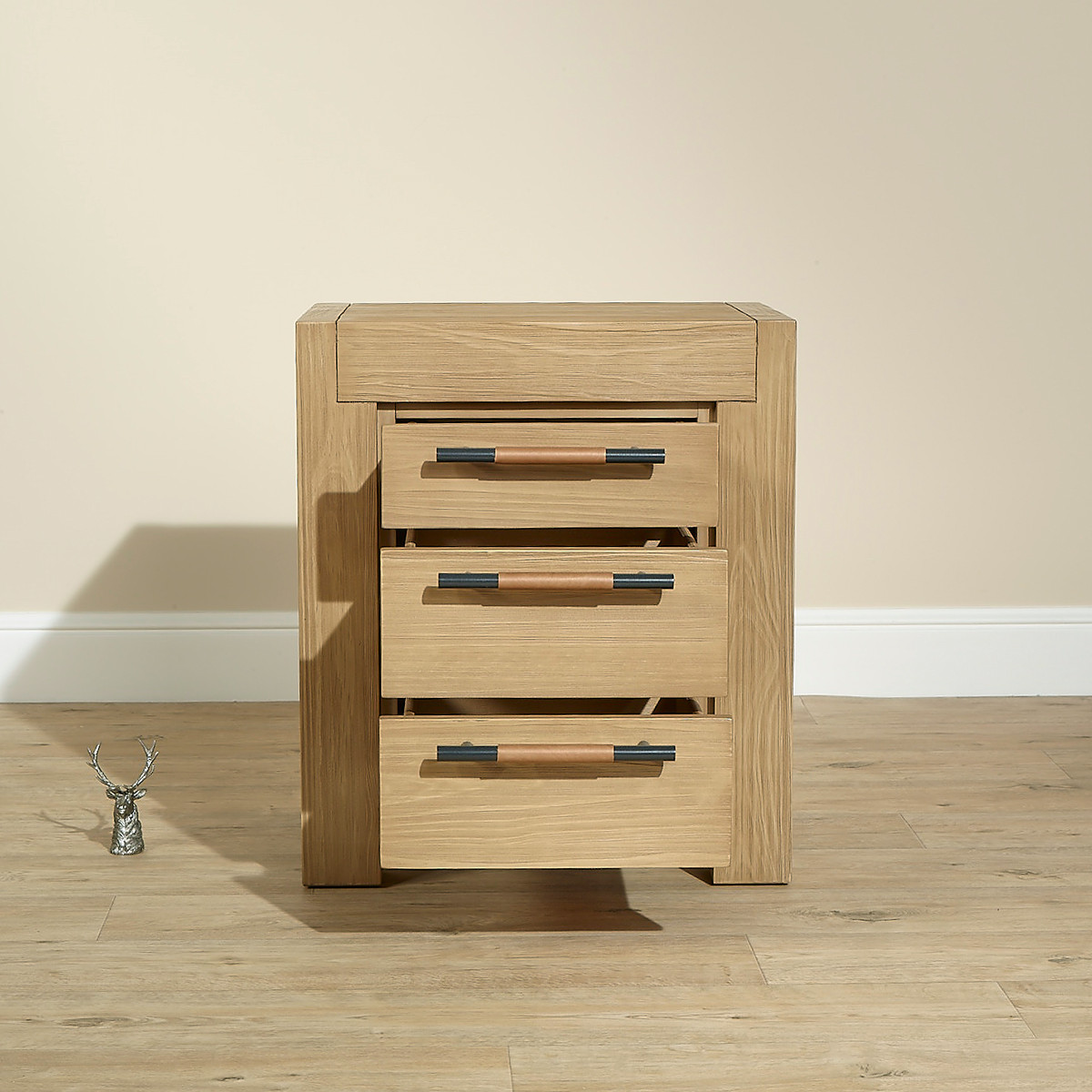 Table de nuit style contemporain en bois massif MEGÈVE marron, ROBIN DES BOIS