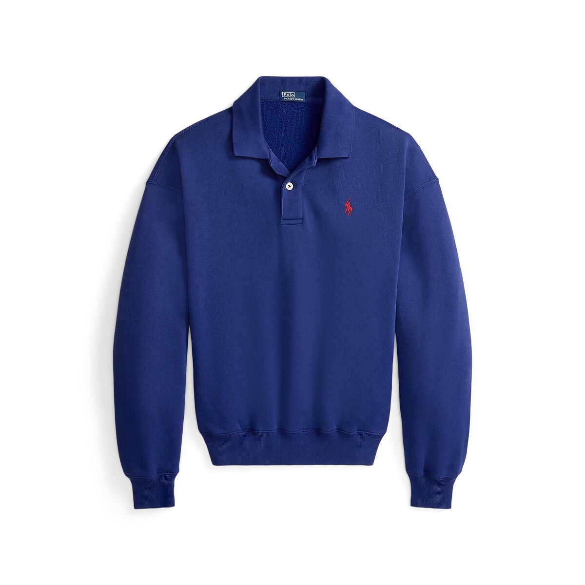 Sweatshirt met lange mouwen en polokraag koningsblauw, POLO RALPH LAUREN