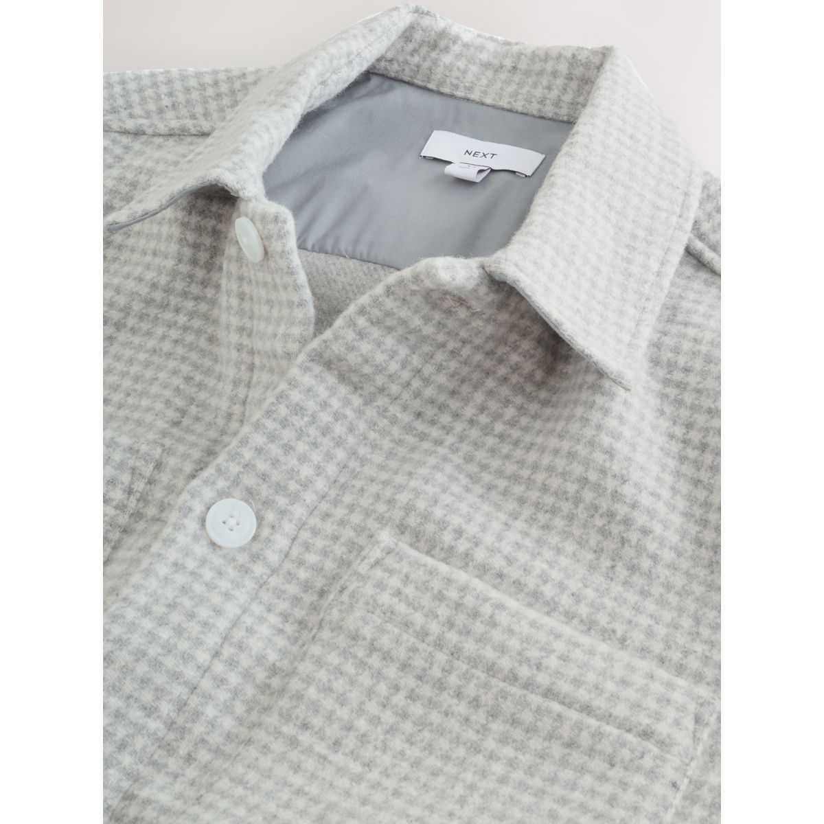 Veste-chemise à carreaux pied-de-poule gris, NEXT