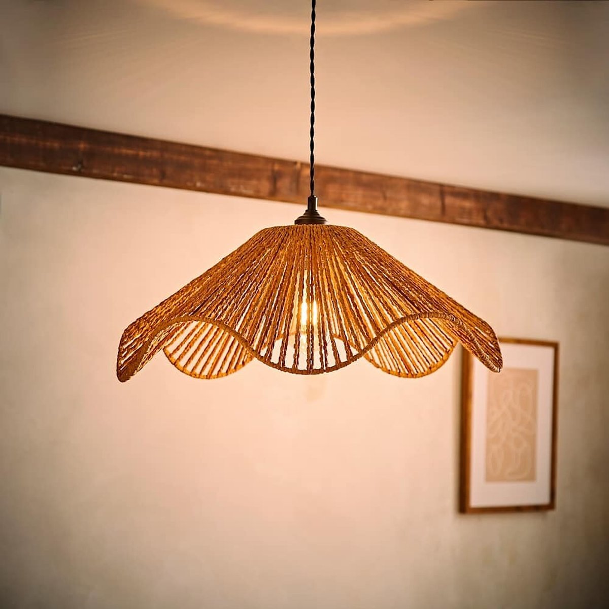Farrah Natural Woven Rope Pendant Light Shade natural, SO'HOME