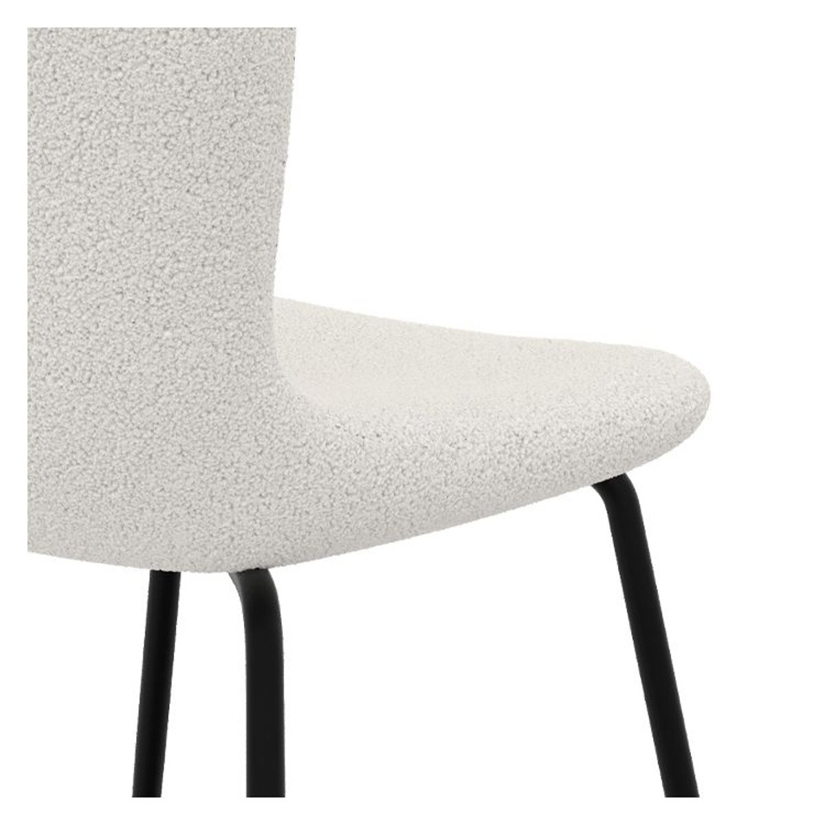 Lot de 2 chaises et pieds en métal - KOKO blanc, pieds noirs, MAISON PAVANE