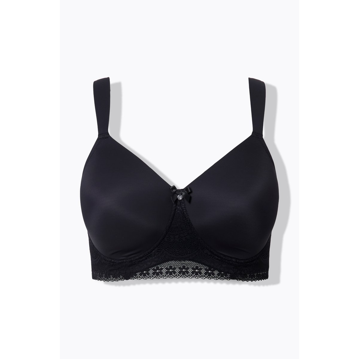 Brassière en dentelle avec bonnets souples noir, ULLA POPKEN