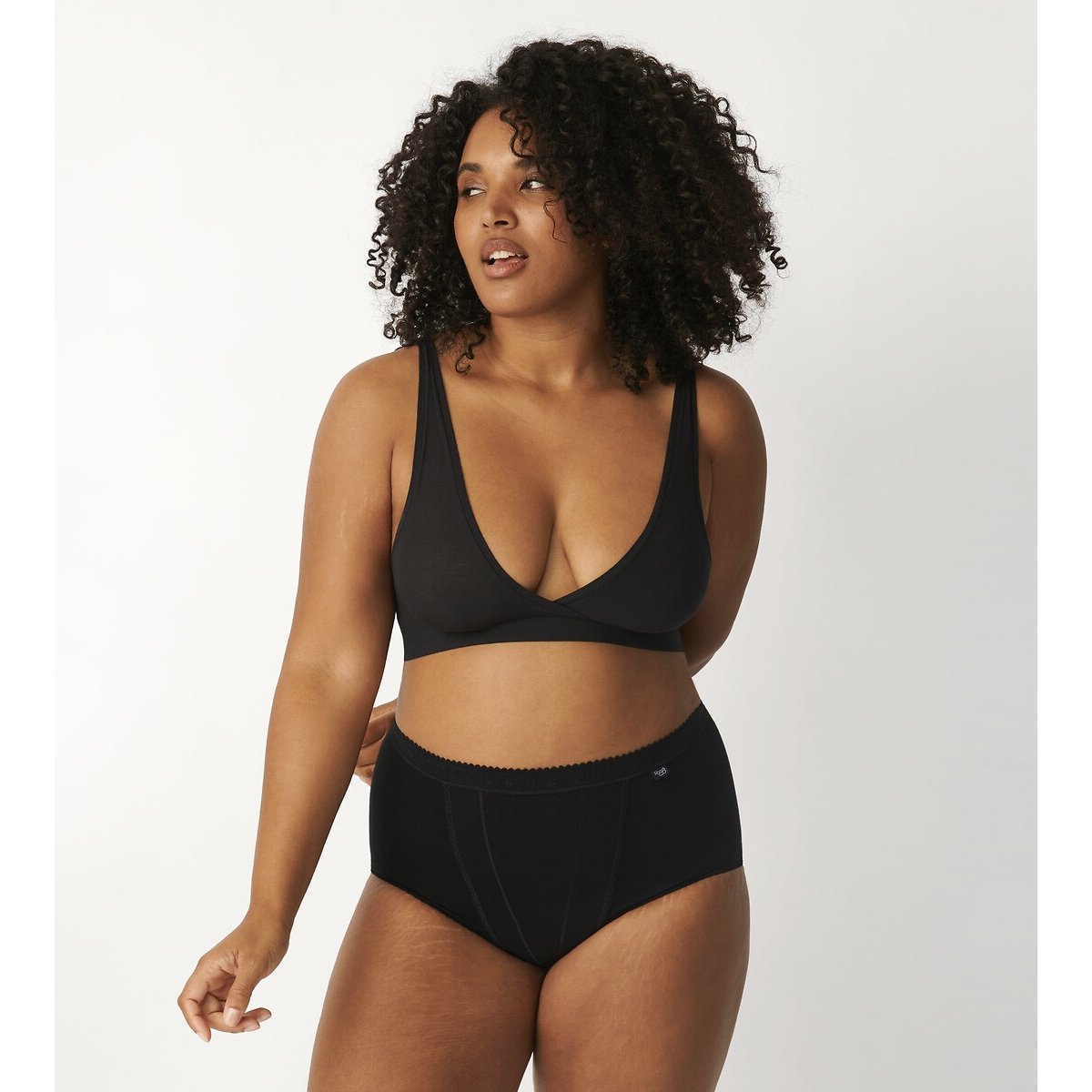 Confezione da 2 maxi slip pancia piatta Control nero , SLOGGI