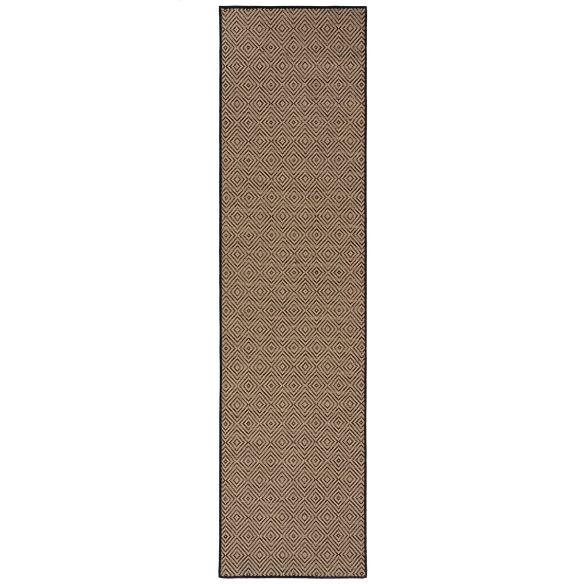 Tapis en jute de couloir antiderapant DIAMOND noir, FLAIR RUGS