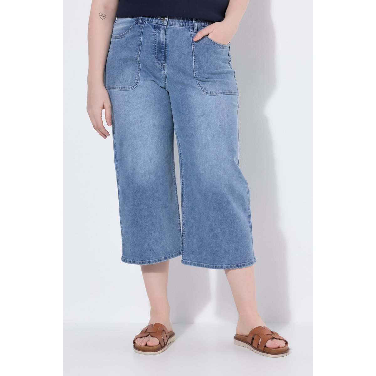 Jupe-culotte en jean Mary bleu clair, ULLA POPKEN