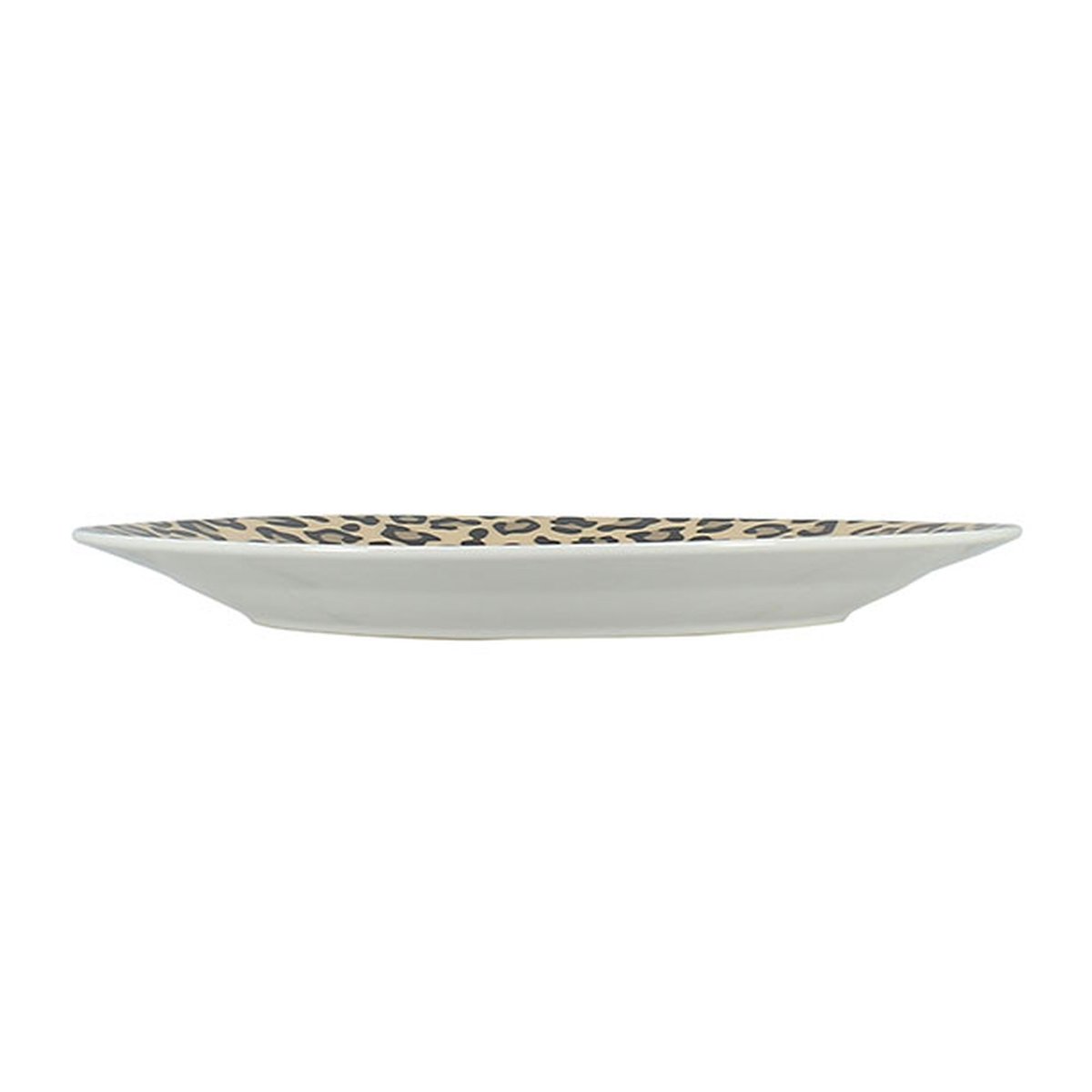 Lot de 6 assiettes plates 26.5cm en porcelaine, LEOPARD beige, NOVASTYL