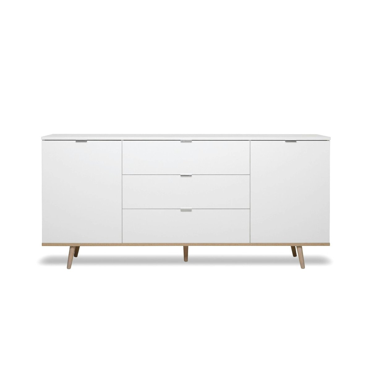 Buffet scandinave blanc 2 portes 3 tiroirs ALVA blanc, PIER IMPORT