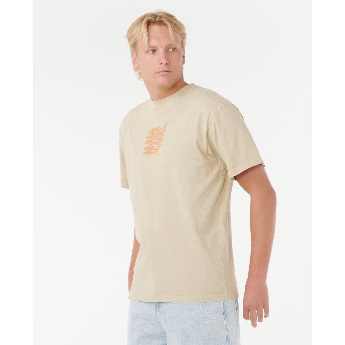 T-shirt à manches courtes MEDINA STACKER sable kaki, RIP CURL