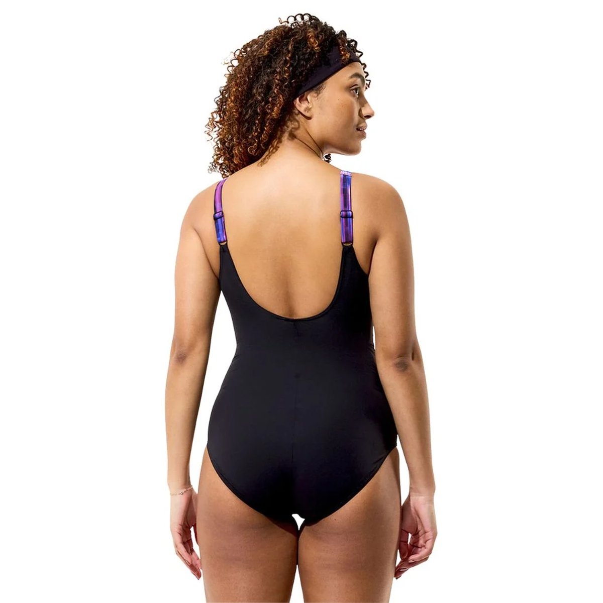 Maillot de bain 1 pièce à bretelles ajustables motif/style à motifs LUNA LUSTRE noir, SPEEDO