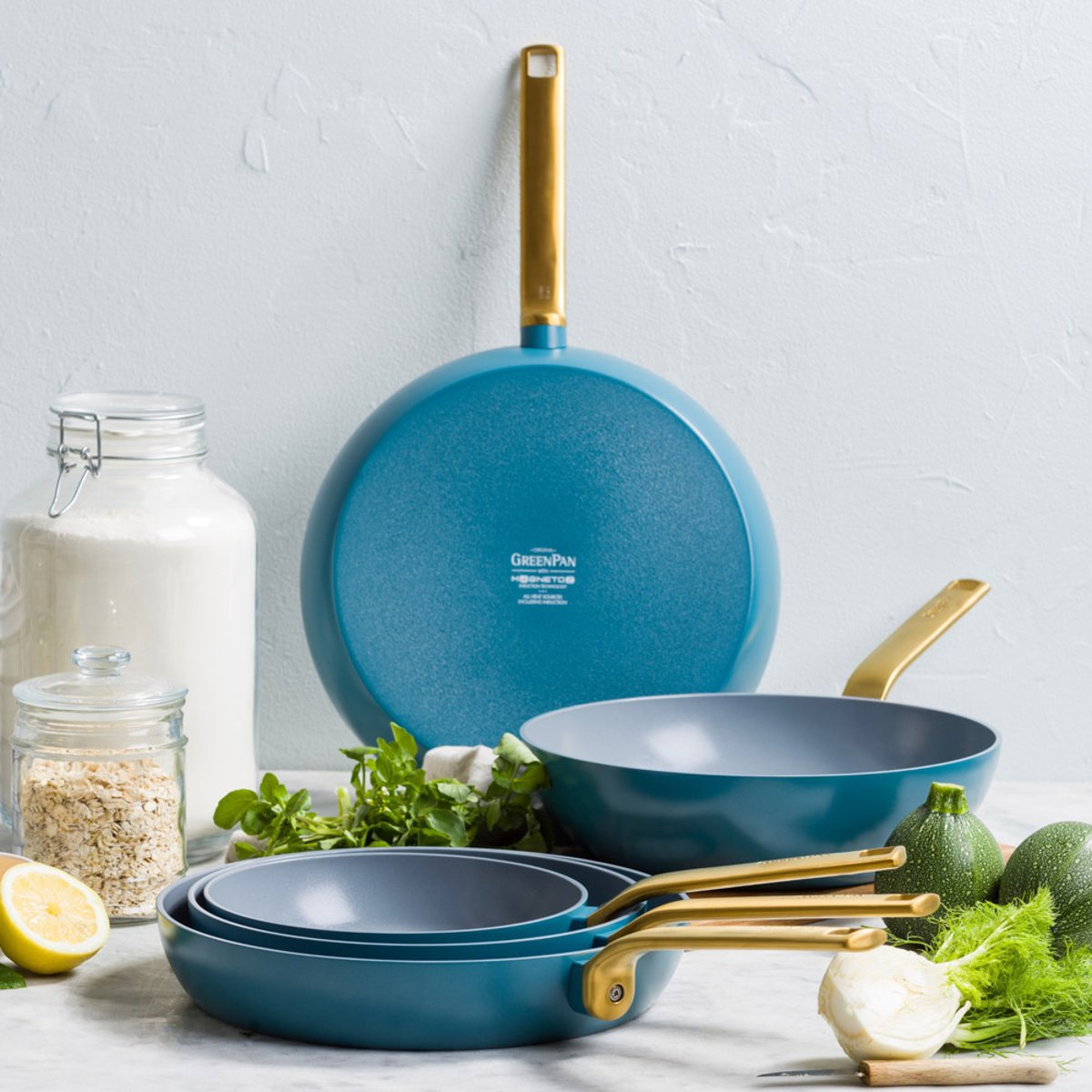 Poêle  24 cm aluminium forgé revêtement céramique-Evolution bleu, GREENPAN