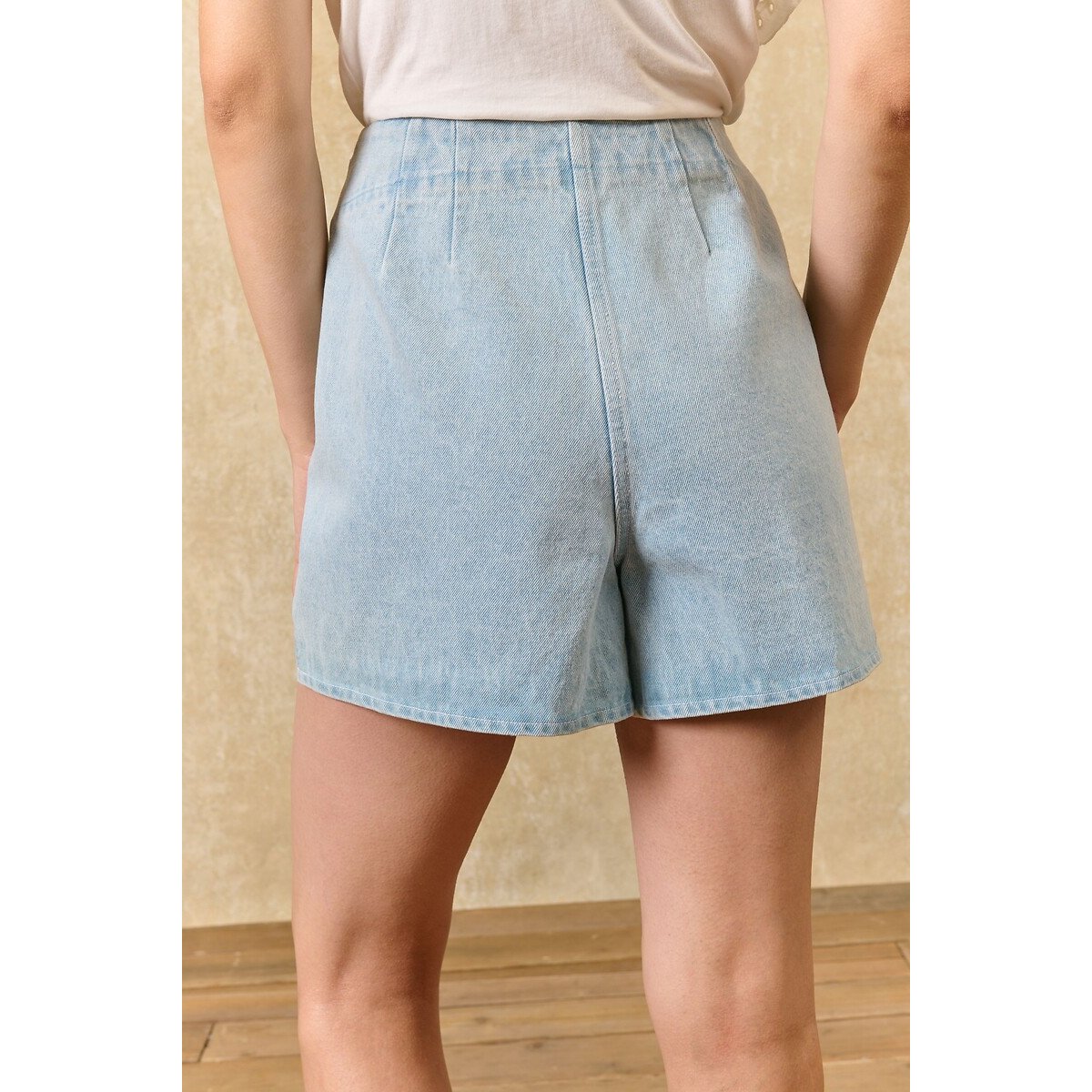 Jupe short en denim brodé, MYRTA denim clair, LOUISE MISHA