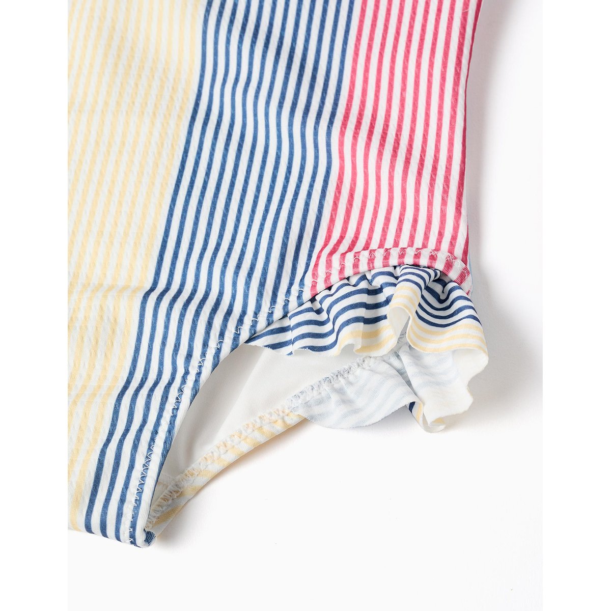 Maillot de bain à rayures avec volants You&Me rouge, ZIPPY
