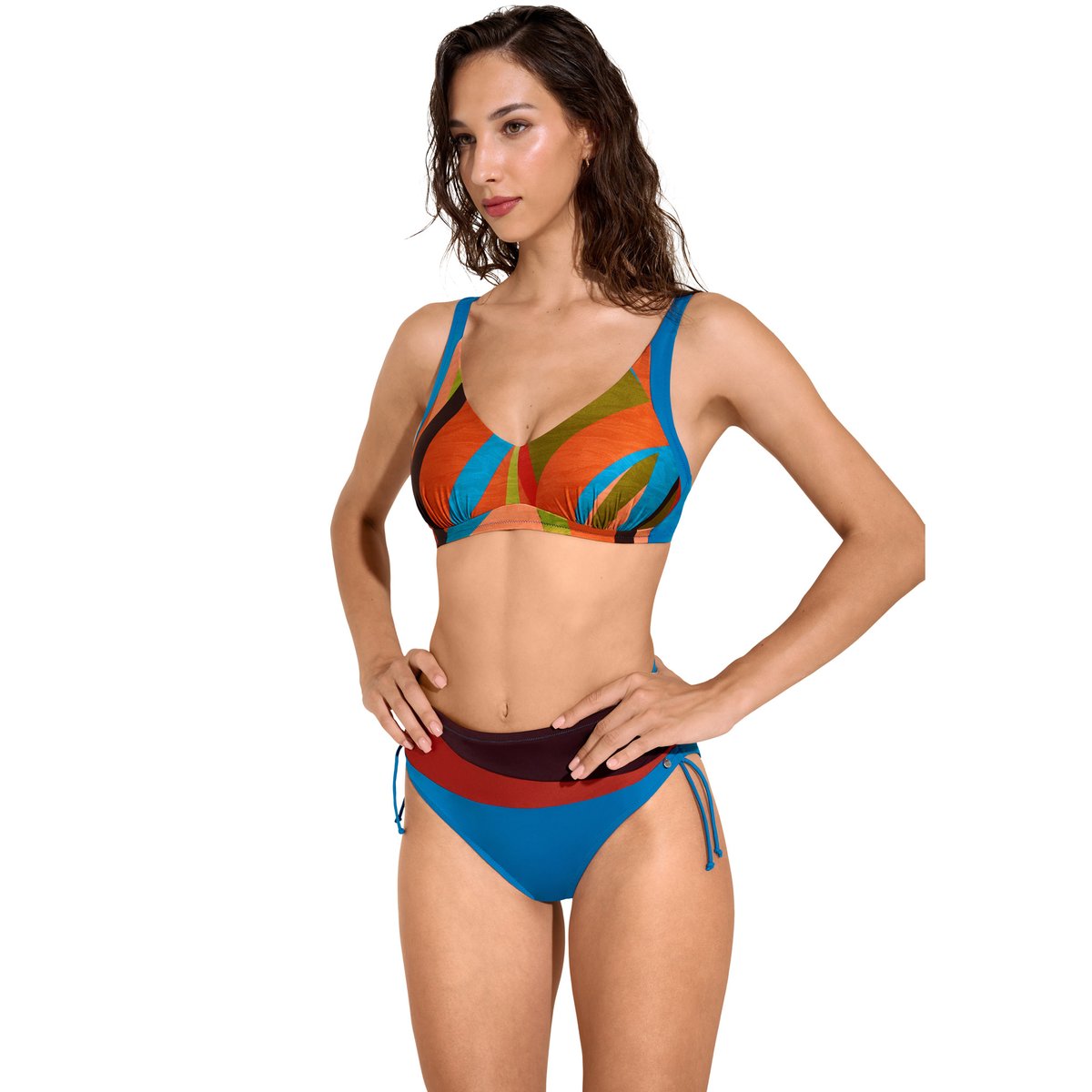 Haut maillot de bain shapewear sans armatures Viviero bleu turquoise, LISCA