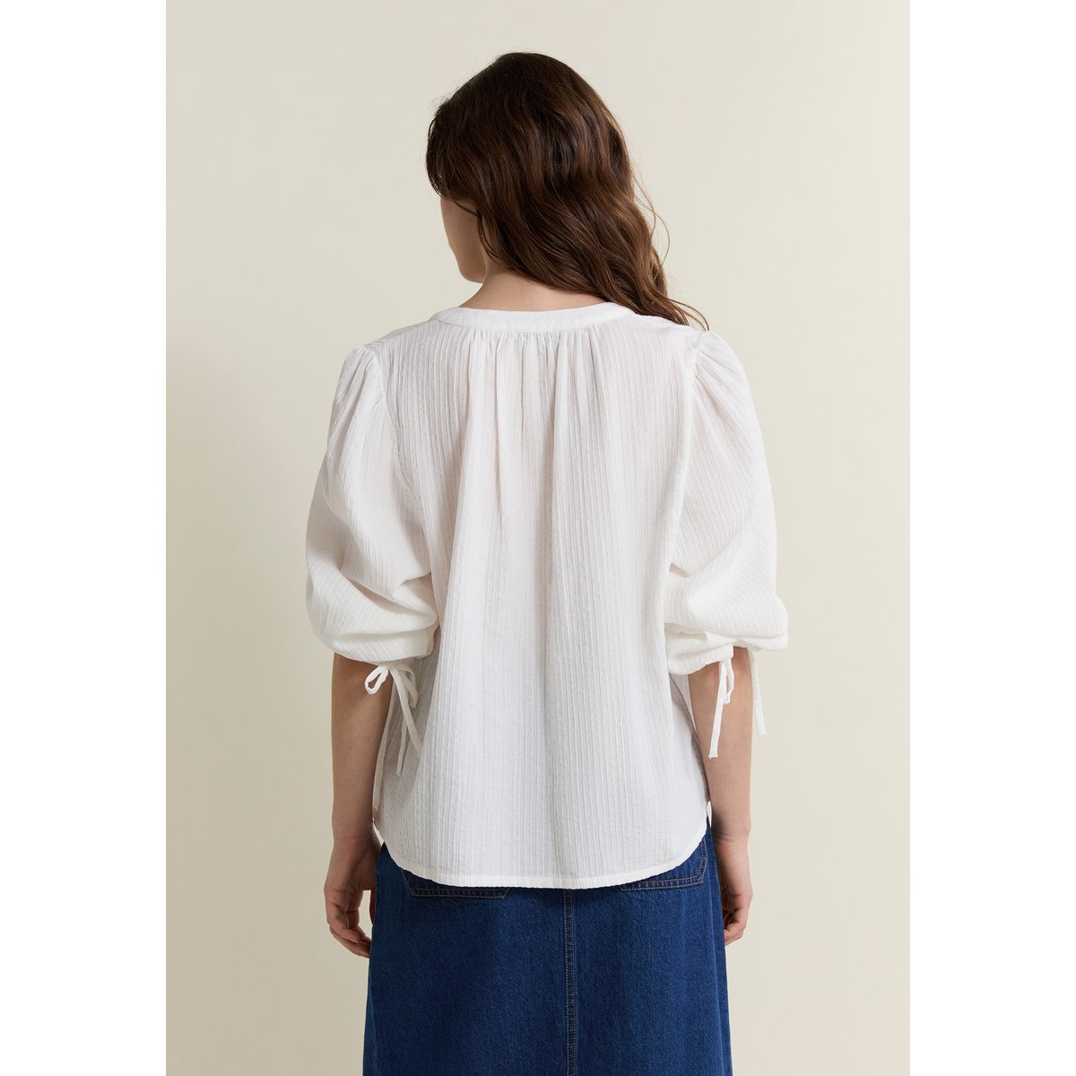 Chemise texturée en coton CRISTOBAL ecru, ETAM