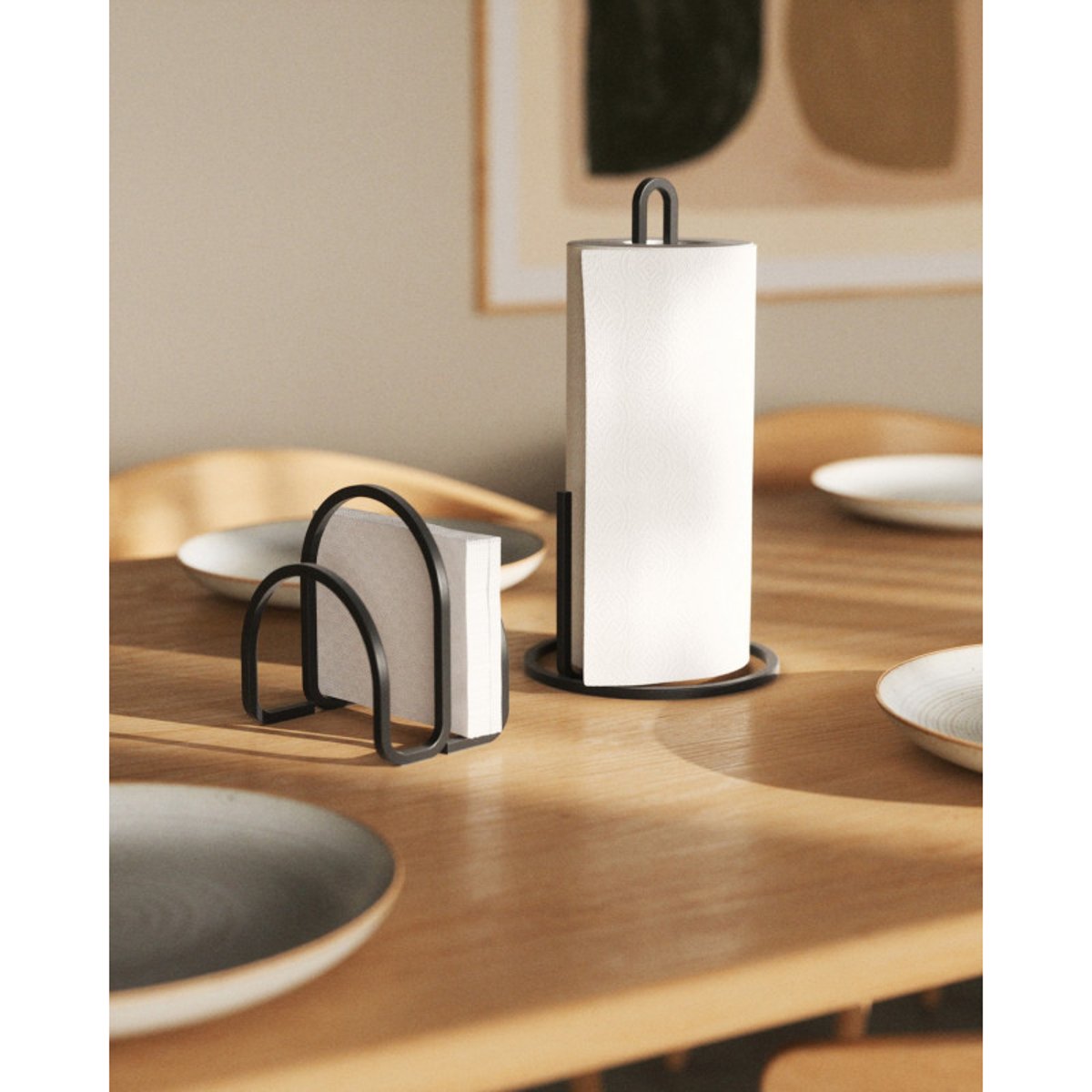 Porte essuie-tout métal design SQUIRE noir, UMBRA