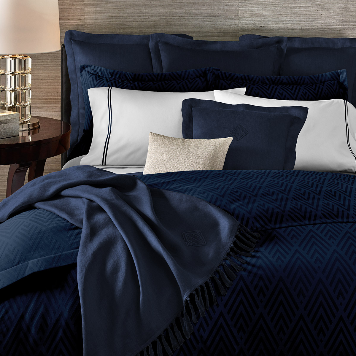 Housse de coussin en coton, PENTHOUSE navy, RALPH LAUREN HOME