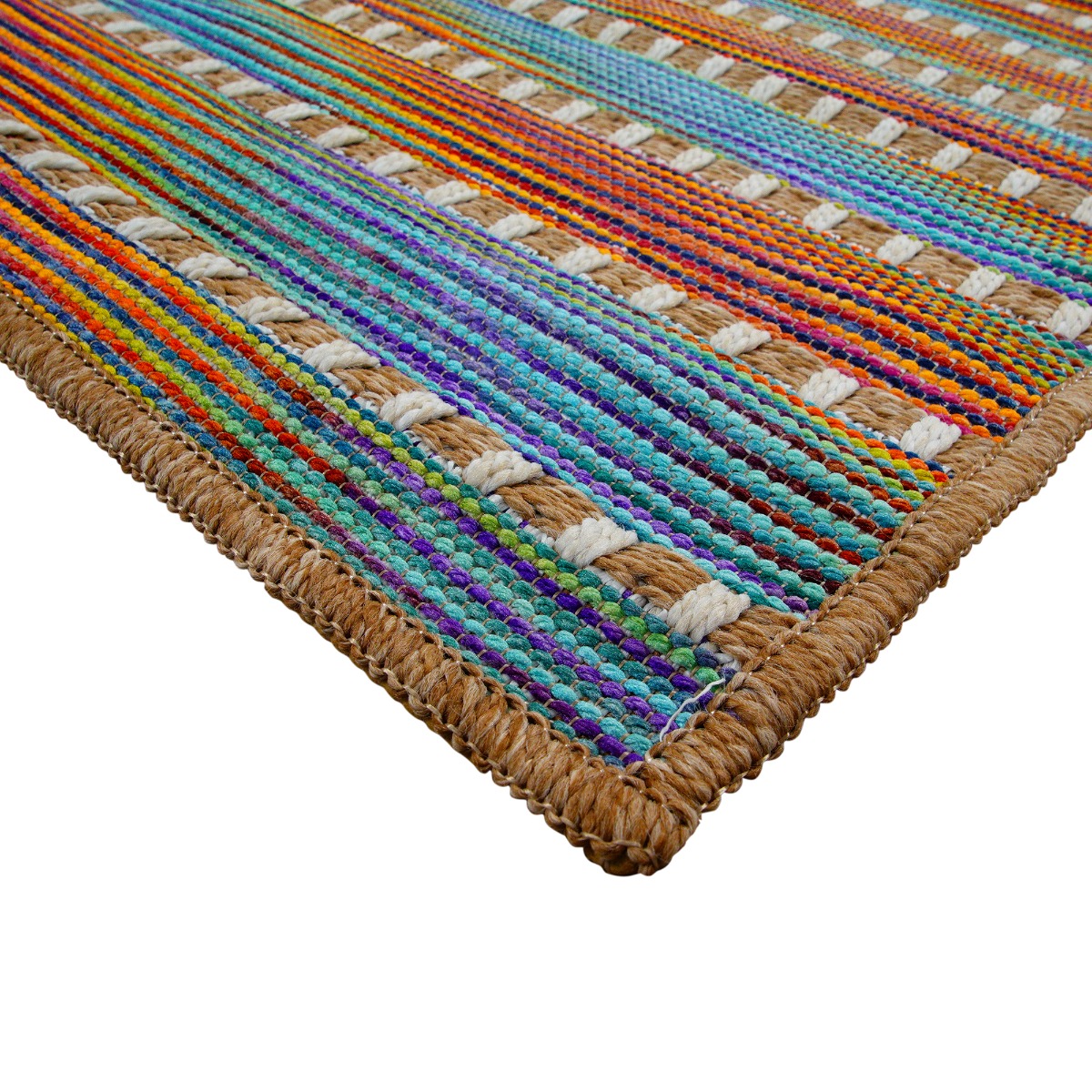 Tapis salon aspect jute salon JUTA LOOK beige multicolore, THE DECO FACTORY