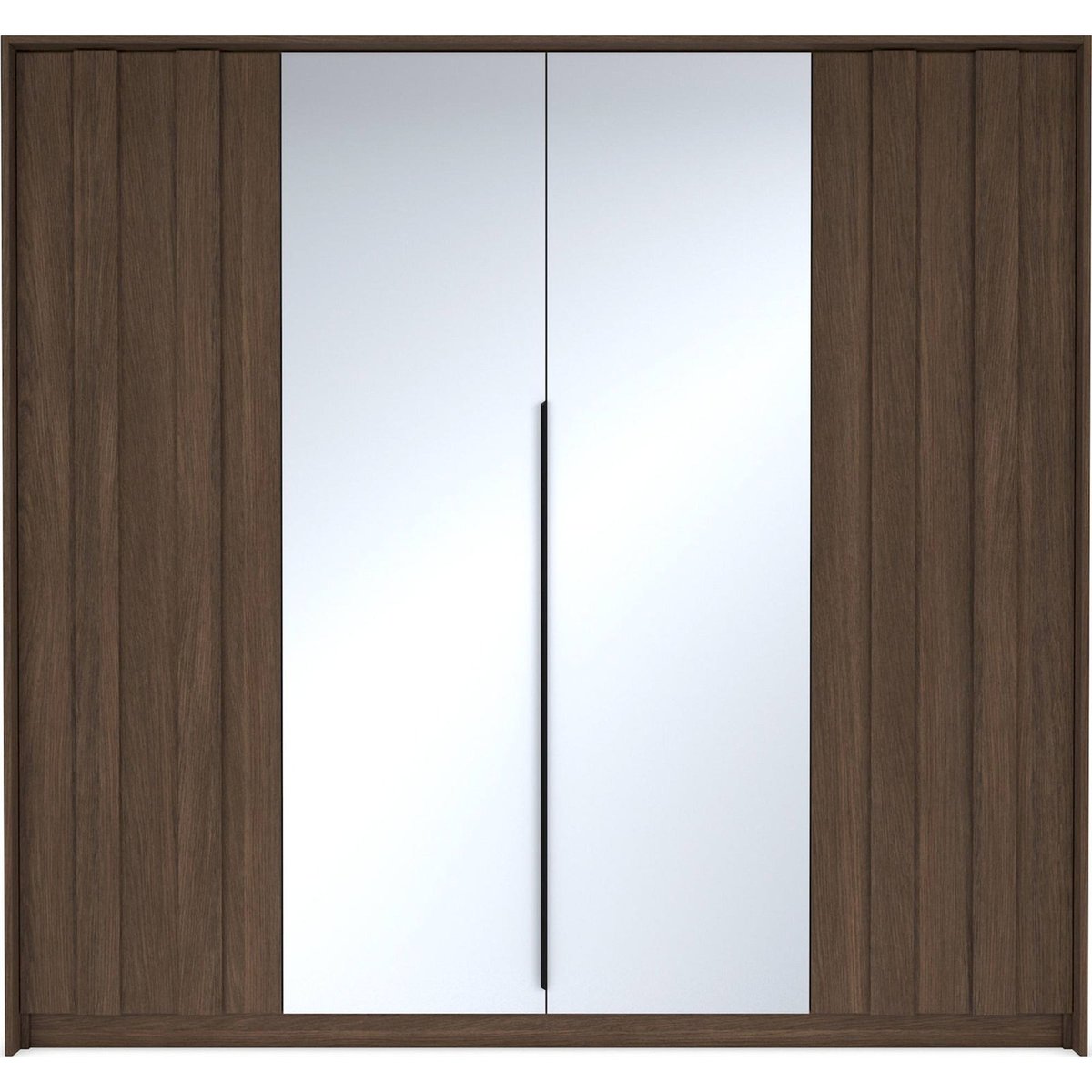Armoire 4 portes miroir et LED collection AMARO chêne dunin avec miroir, RECOLLECTION